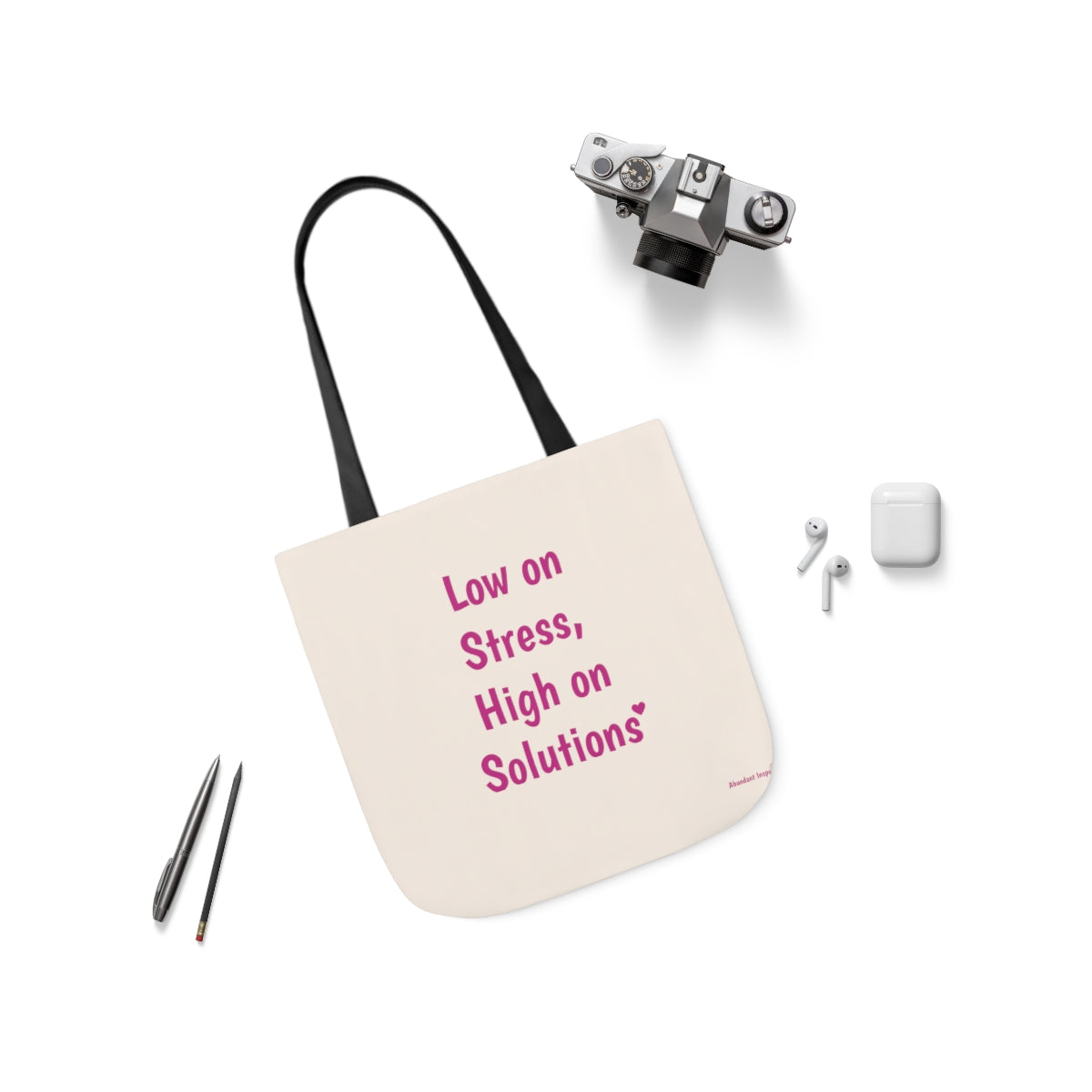 Creme and Pink Tote Bag